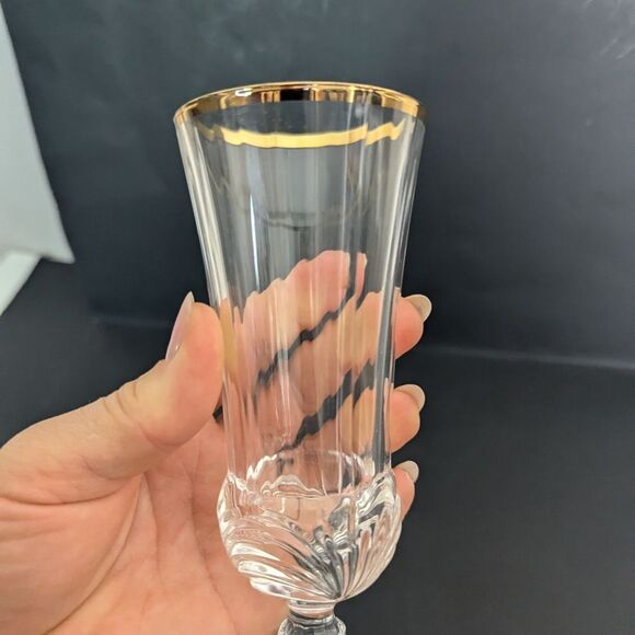 Royal Crystal Rock Aurea Gold rim champagne flute replacement - Picture 6 of 8